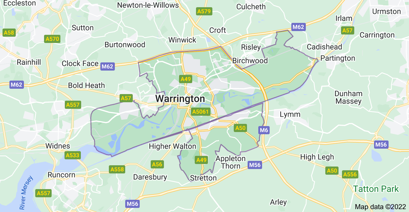warrington map